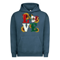 Pigment Midnight Navy Mexican Flag With Sunflowers Love Urban Hoodie - RanaPortraitStore