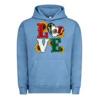 Pigment Pebble Blue Mexican Flag With Sunflowers Love Urban Hoodie - RanaPortraitStore