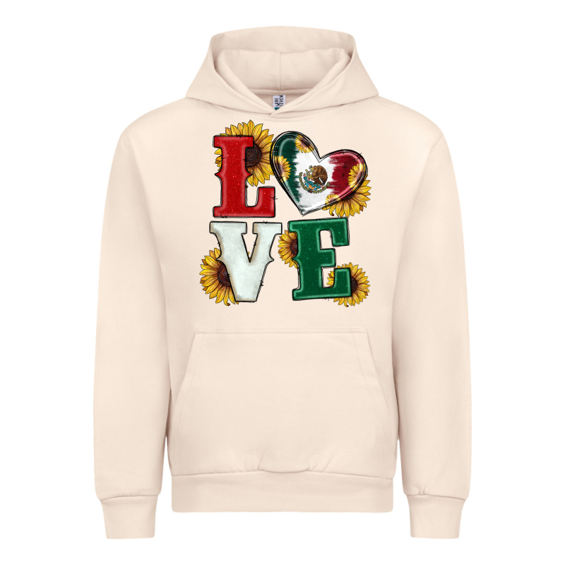 Mexican Flag With Sunflowers Love Urban Hoodie by RanaPortraitStore | Teevron
