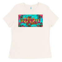 Bone dreamer with butterfly and tie dye  licance  plate Ladies Tee - Artiststas
