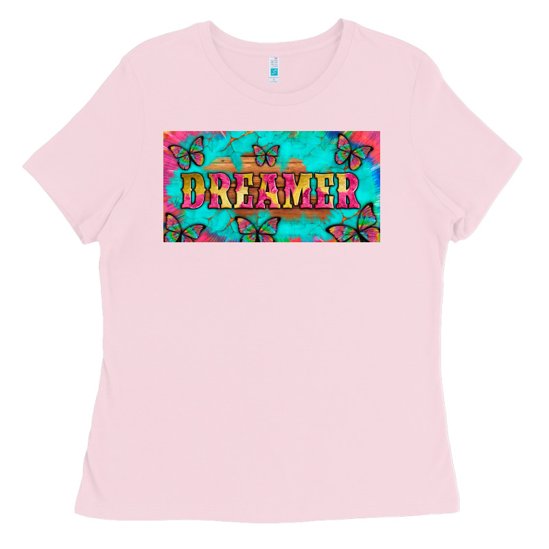 Dreamer With Butterfly And Tie Dye  Licance  Plate Ladies Tee by Artiststas | Teevron