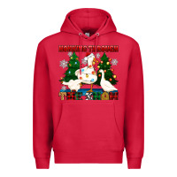 Cardinal honking through the snow Premium Hoodie - Zillion Design Studio