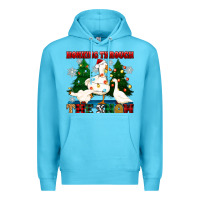 Ocean Blue honking through the snow Premium Hoodie - Zillion Design Studio