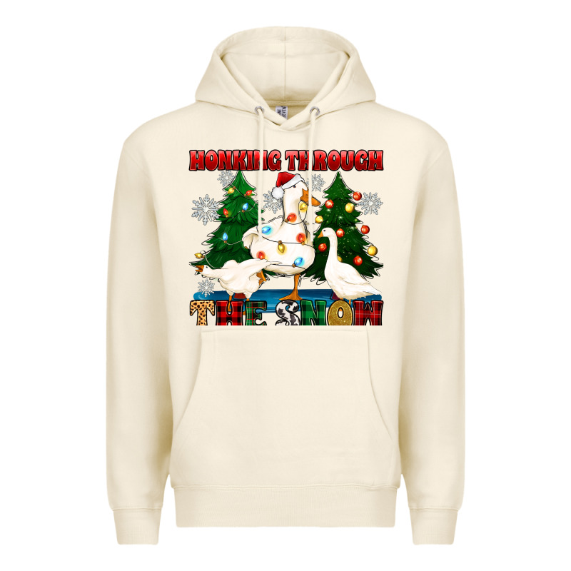Honking Through The Snow Premium Hoodie by Zillion Design Studio | Teevron