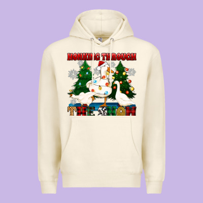 Premium Hoodie honking through the snow