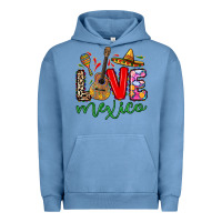 Pigment Pebble Blue Love Mexico Urban Hoodie - RanaPortraitStore
