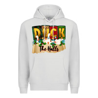 Dove Grey christmas duck the halls Premium Hoodie - Zillion Design Studio