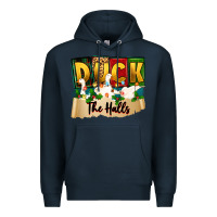 Navy christmas duck the halls Premium Hoodie - Zillion Design Studio