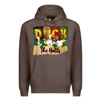 Coffee christmas duck the halls Premium Hoodie - Zillion Design Studio