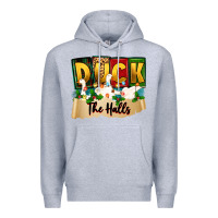 Heather Grey christmas duck the halls Premium Hoodie - Zillion Design Studio
