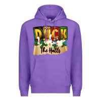 Purple christmas duck the halls Premium Hoodie - Zillion Design Studio