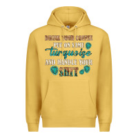 Antique Gold drink your coffee and handle your shit Premium Hoodie - texasbilliewilder
