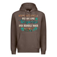 Coffee drink your coffee and handle your shit Premium Hoodie - texasbilliewilder