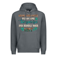 Rock drink your coffee and handle your shit Premium Hoodie - texasbilliewilder