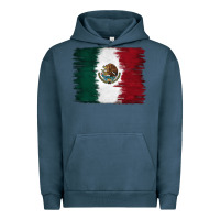 Pigment Midnight Navy Mexican Flag Urban Hoodie - RanaPortraitStore