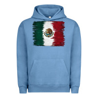 Pigment Pebble Blue Mexican Flag Urban Hoodie - RanaPortraitStore
