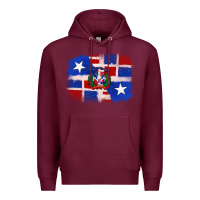Burgundy dominican and puerto rico flag Premium Hoodie - texasbilliewilder