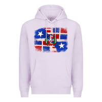 Lilac dominican and puerto rico flag Premium Hoodie - texasbilliewilder