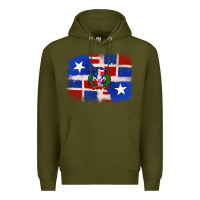 Army Green dominican and puerto rico flag Premium Hoodie - texasbilliewilder