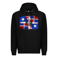 Black dominican and puerto rico flag Premium Hoodie - texasbilliewilder