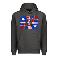 Charcoal Heather dominican and puerto rico flag Premium Hoodie - texasbilliewilder