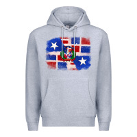 Heather Grey dominican and puerto rico flag Premium Hoodie - texasbilliewilder