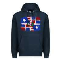 Navy dominican and puerto rico flag Premium Hoodie - texasbilliewilder