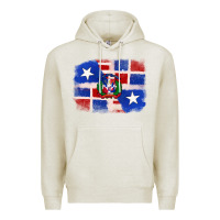 Oatmeal Heather dominican and puerto rico flag Premium Hoodie - texasbilliewilder