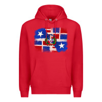 Red dominican and puerto rico flag Premium Hoodie - texasbilliewilder