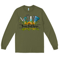 Army Green customize nail tools with sunflower preview Long Sleeve Tee - BarkalooDesign