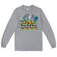 Heather Grey customize nail tools with sunflower preview Long Sleeve Tee - BarkalooDesign