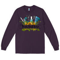 Plum customize nail tools with sunflower preview Long Sleeve Tee - BarkalooDesign