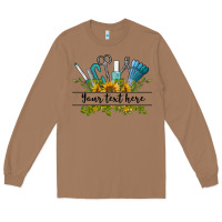 Toasted Coconut customize nail tools with sunflower preview Long Sleeve Tee - BarkalooDesign