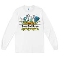 White customize nail tools with sunflower preview Long Sleeve Tee - BarkalooDesign