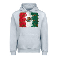Heather Grey Mexican Flag With Leopard Urban Hoodie - RanaPortraitStore