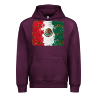 Mauve Wine Mexican Flag With Leopard Urban Hoodie - RanaPortraitStore