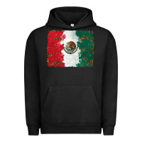 Pigment Black Mexican Flag With Leopard Urban Hoodie - RanaPortraitStore
