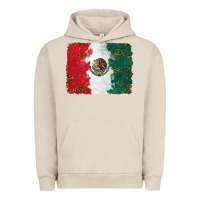 Pigment French Oak Mexican Flag With Leopard Urban Hoodie - RanaPortraitStore