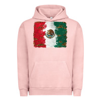 Pigment Salmon Mexican Flag With Leopard Urban Hoodie - RanaPortraitStore