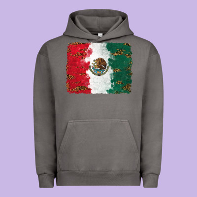 Urban Hoodie Mexican Flag With Leopard
