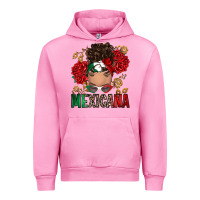 Fuchsia Pink Mexicana Latina messy bun Urban Hoodie - RanaPortraitStore