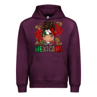 Mauve Wine Mexicana Latina messy bun Urban Hoodie - RanaPortraitStore