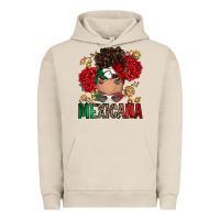 Pigment French Oak Mexicana Latina messy bun Urban Hoodie - RanaPortraitStore