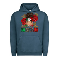 Pigment Midnight Navy Mexicana Latina messy bun Urban Hoodie - RanaPortraitStore
