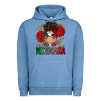Pigment Pebble Blue Mexicana Latina messy bun Urban Hoodie - RanaPortraitStore
