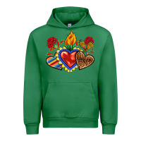 Emerald Sacred heart with leopard and serape heart Urban Hoodie - RanaPortraitStore