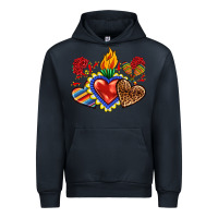 Sacred Heart With Leopard And Serape Heart Urban Hoodie | Teevron