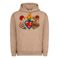 Pigment Burro Sacred heart with leopard and serape heart Urban Hoodie - RanaPortraitStore