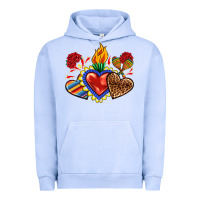 Pigment Grape Ice Sacred heart with leopard and serape heart Urban Hoodie - RanaPortraitStore