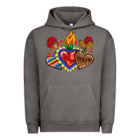 Pigment Tornado Sacred heart with leopard and serape heart Urban Hoodie - RanaPortraitStore